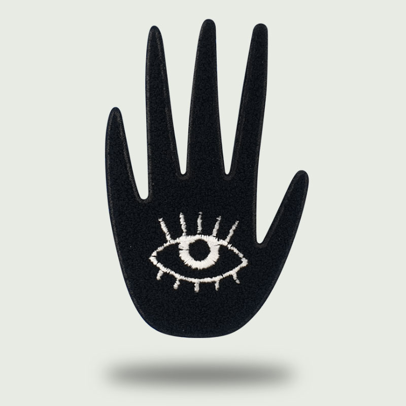 hand-Chenille-badge-chenille-badges-embroidery-badge-uk Badge Comparison, woven vs embroidered badges, chenille badges, faux leather badges, combination badges, 3D puff badges, sublimation badges, custom embroidered badges, badge types guide, how to choose custom badges